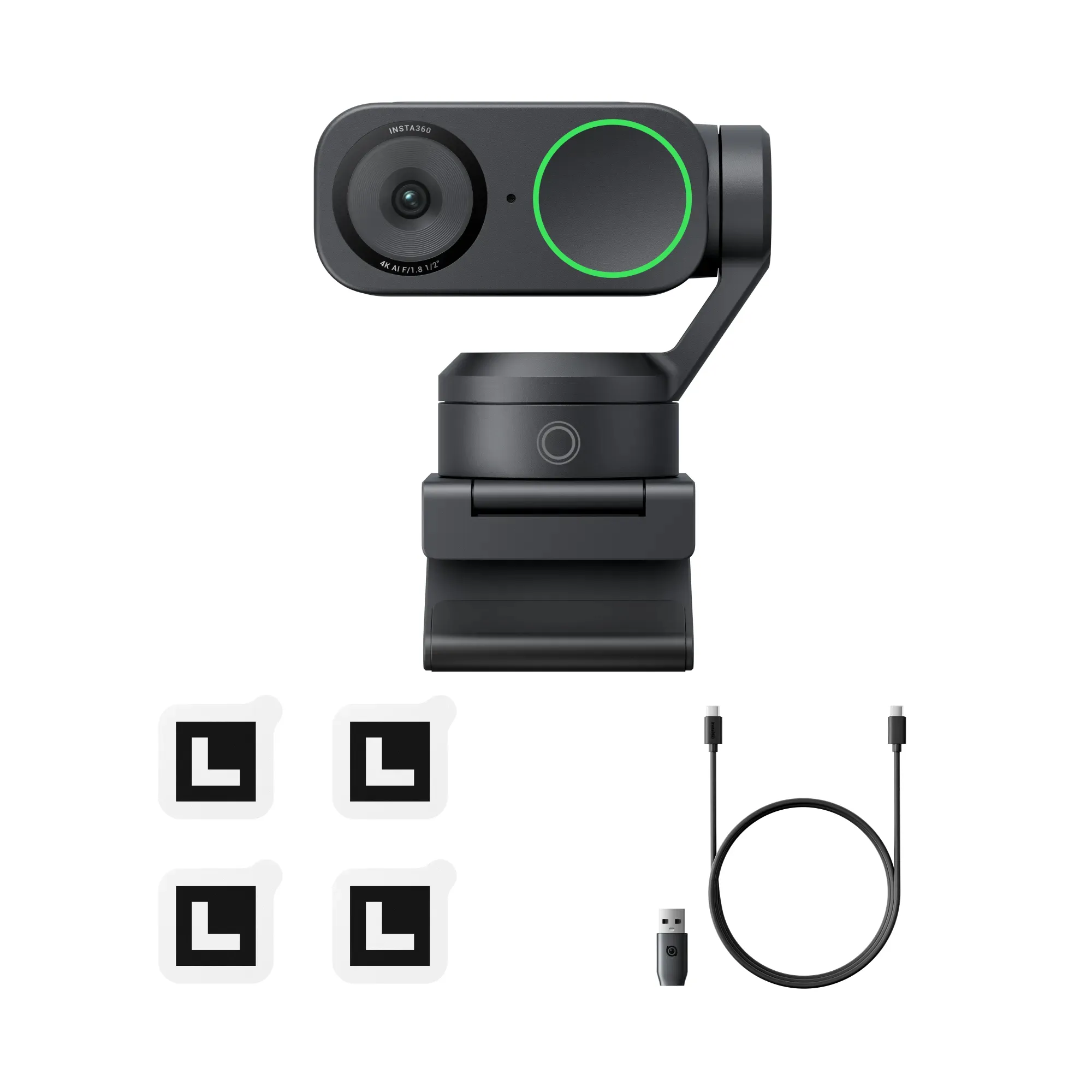 Insta360 Link 2 with Gimble - web camera, Graphite Black
