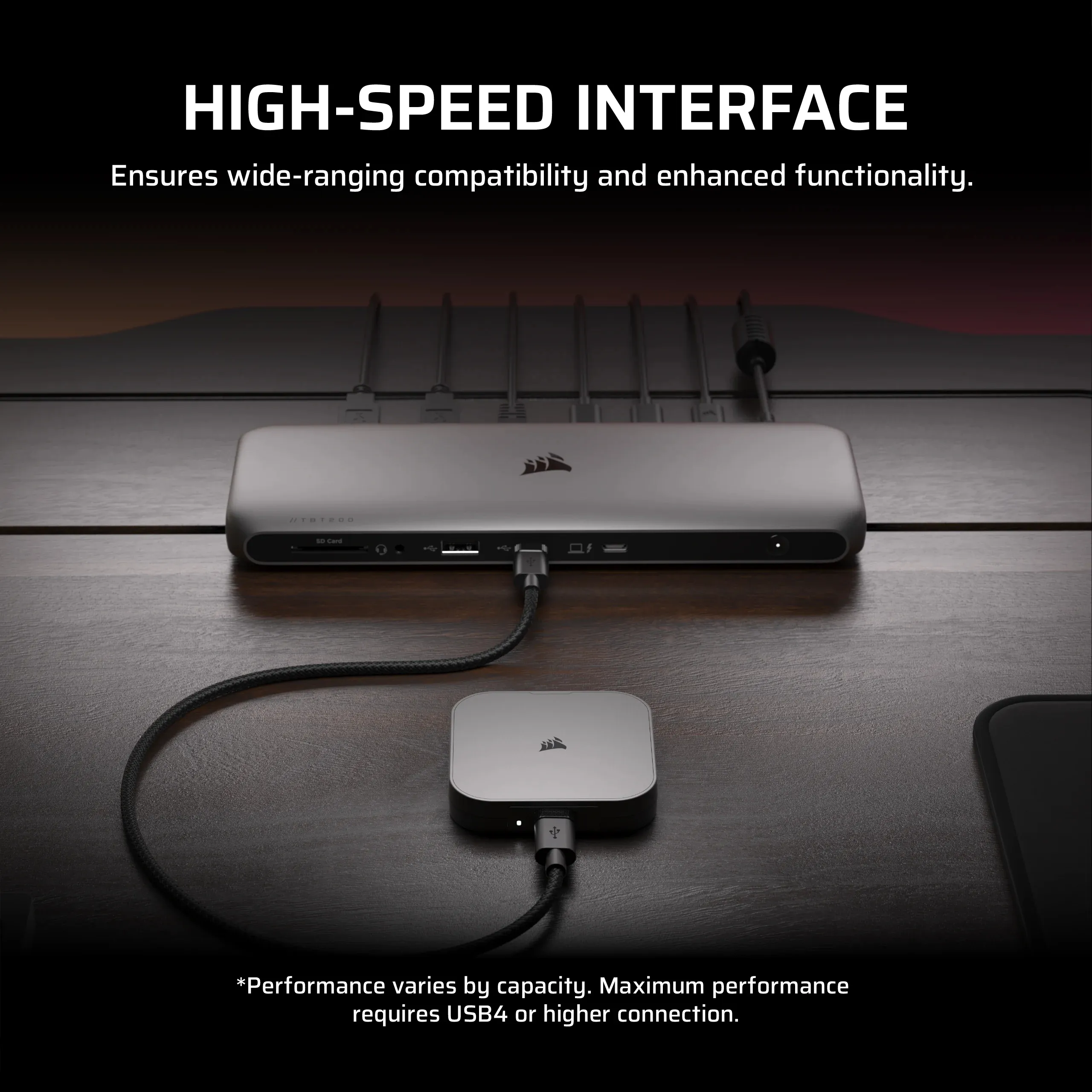Corsair EX400U 2 TB USB-C - External SSD, Black