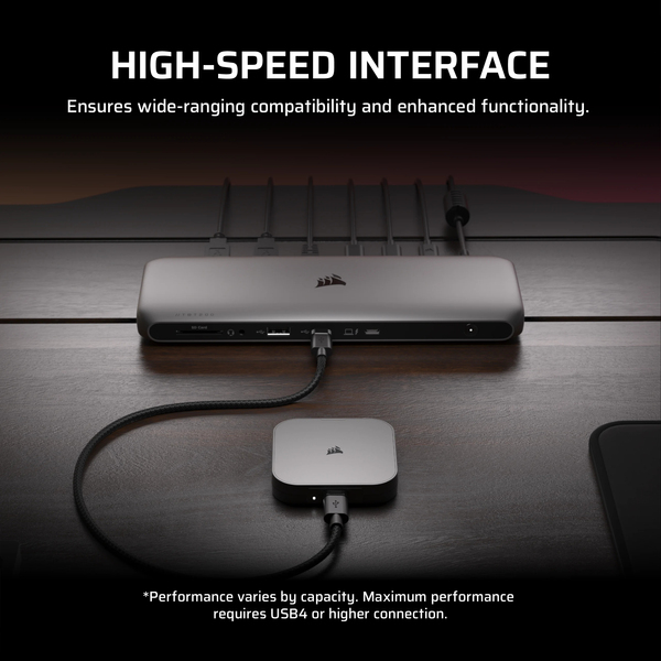 Corsair EX400U 1TB USB-C - External SSD, Black