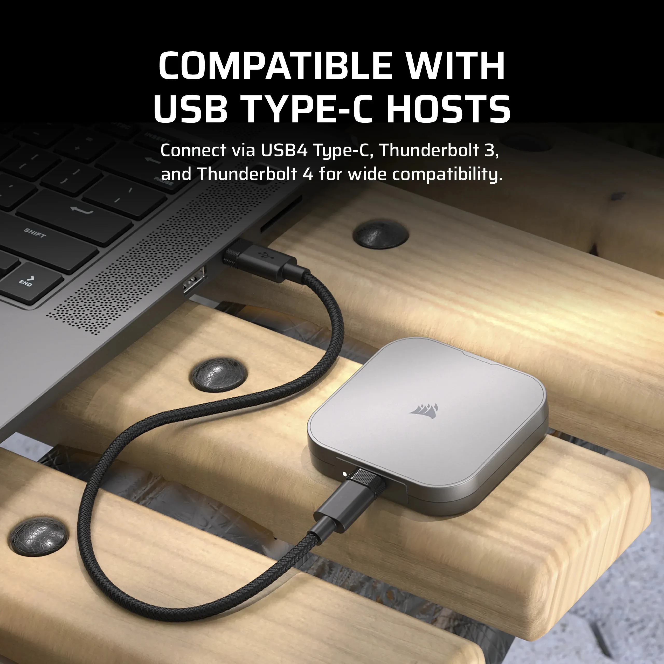 Corsair EX400U 2 TB USB-C - External SSD, Black