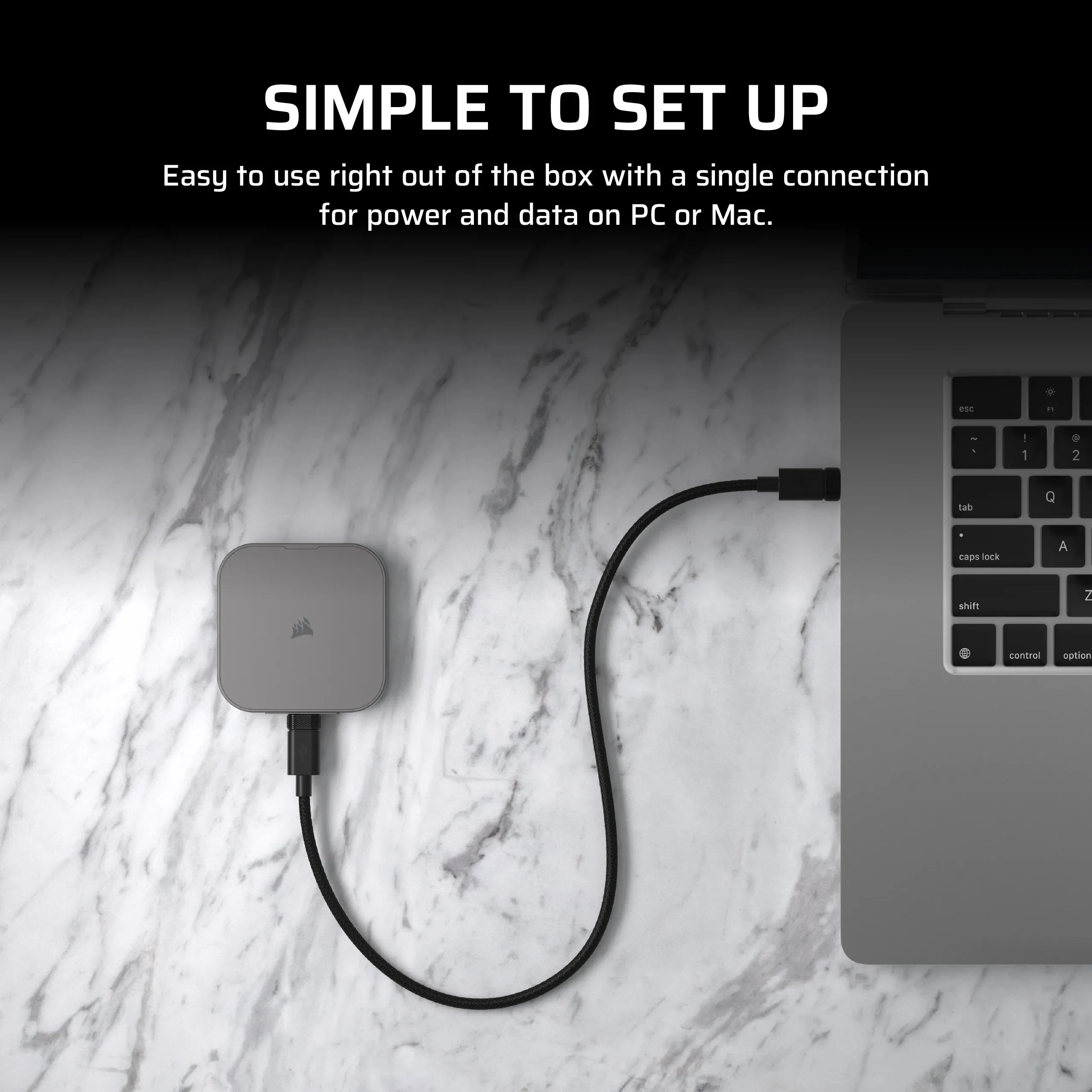 Corsair EX400U 2 TB USB-C - External SSD, Black