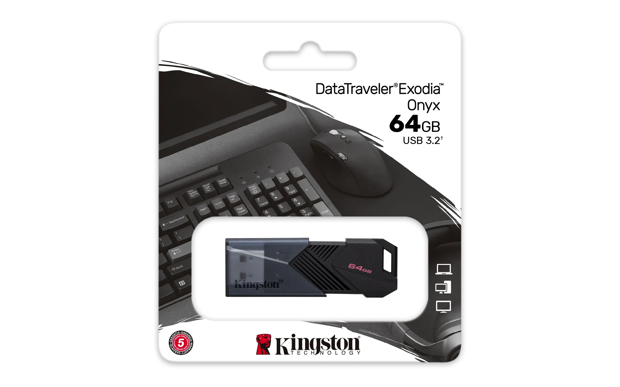 Kingston DataTraveler Exodia Onyx 64 GB USB 3.2 Gen 1x1 - minne, Svart