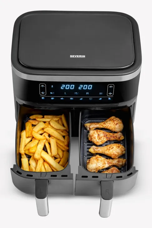 SEVERIN FryLight Dual FR 2463, 8 l, 2600 W, airfryer, svart