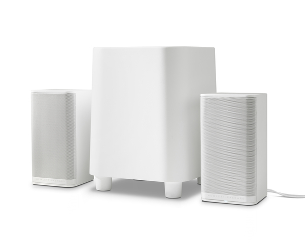 white 2.1 speakers