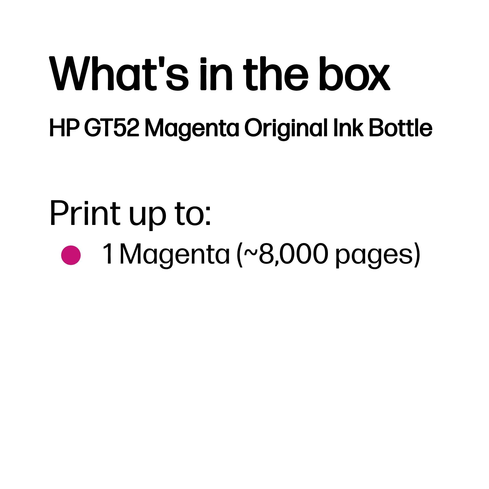 HP GT52 ink bottle, 70 ml, Magenta