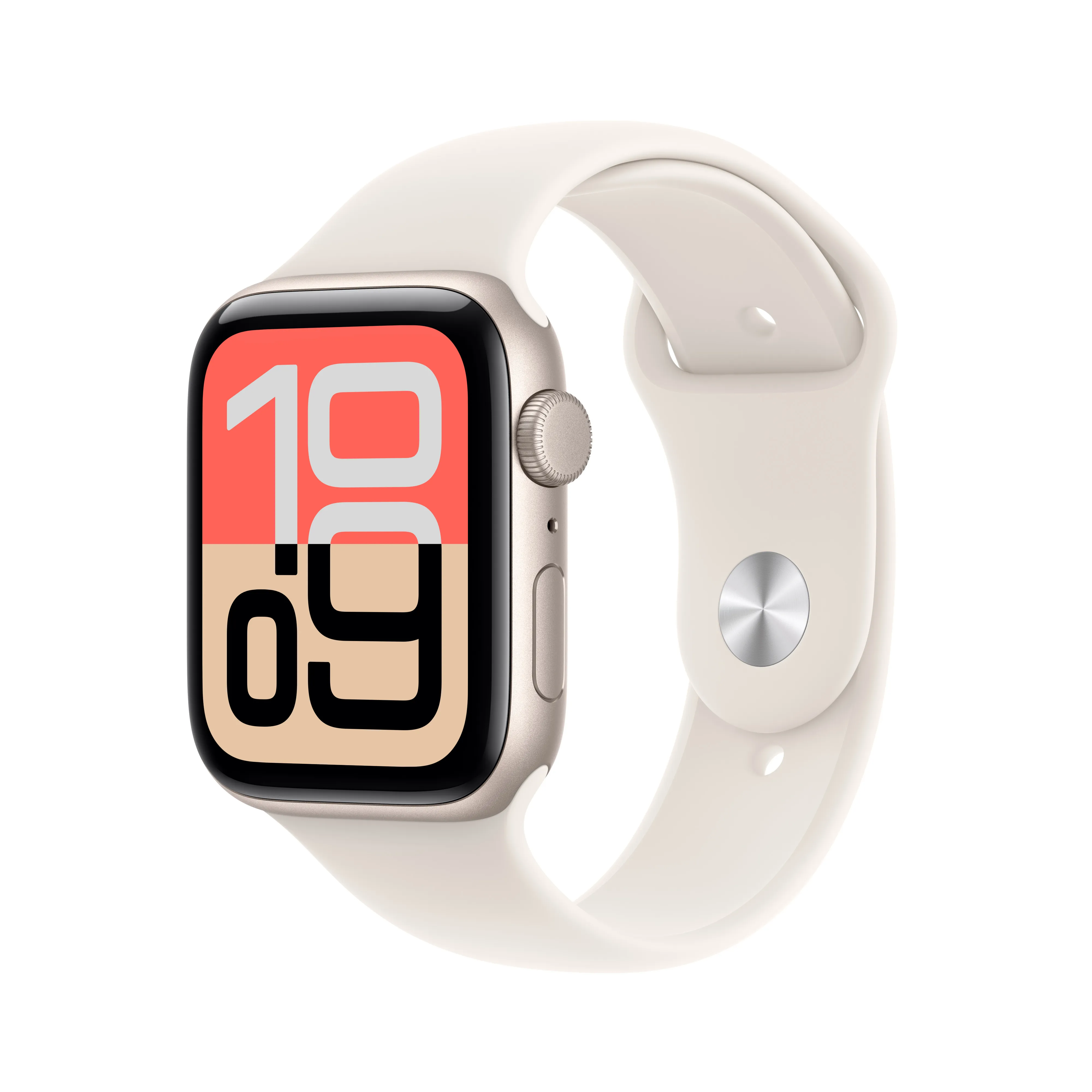 Apple Watch SE 3 (GPS) 44mm Starlight Aluminium Case with Sport Band, M/L