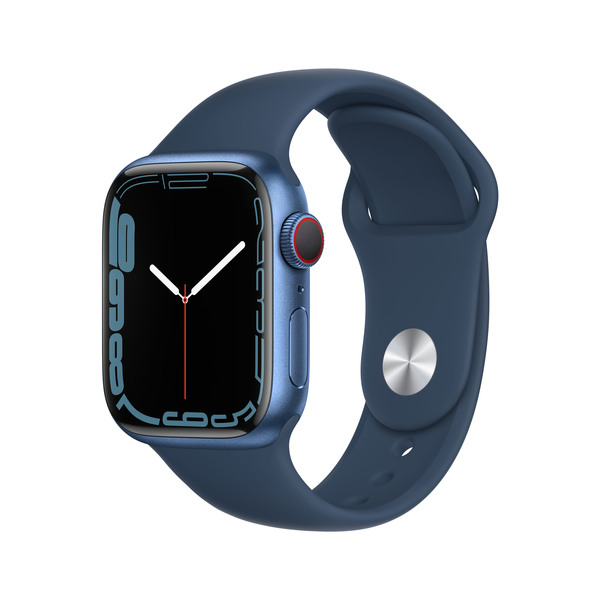 Apple Watch Series 7 GPS + Cellular, 41mm Blue Aluminium Case with Abyss Blue Sport Band - Regular