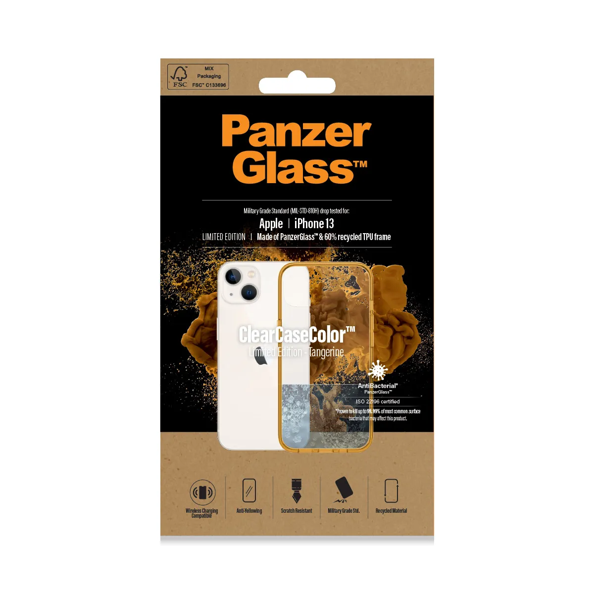 PanzerGlass ClearCase, iPhone 13 - Case, Tangerine
