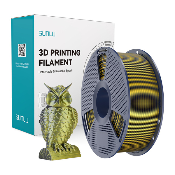 SUNLU PLA+, Silk, 1.75 mm, 1 kg 3D Printer Filament, Black/Gold