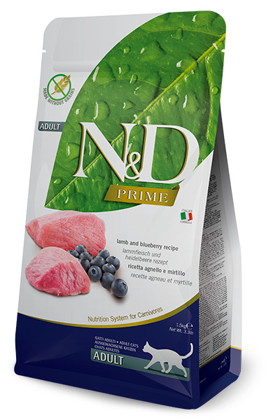Farmina N&amp;D Prime Lamb &amp; Blueberry, Dry food for cats, Adult, Grain Free, 300g