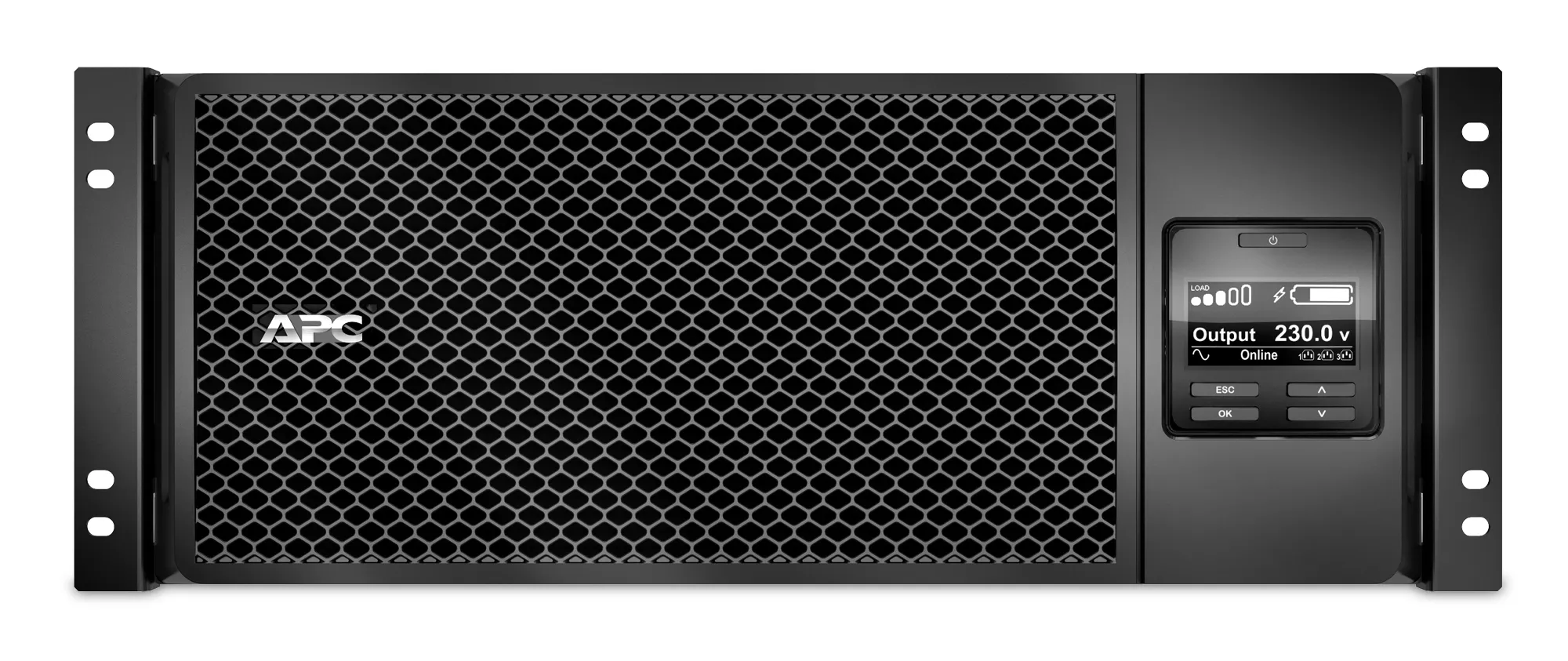 APC Smart-UPS On-Line 6000 VA / 6000 W 2,5 min (50% 8 min) Double Conversion Online 4U 19&quot; Rackoumt UPS 230V. Tulo kiinteasennus 230V (1PH+N+G). L&auml;ht&ouml;: 4x IEC 3