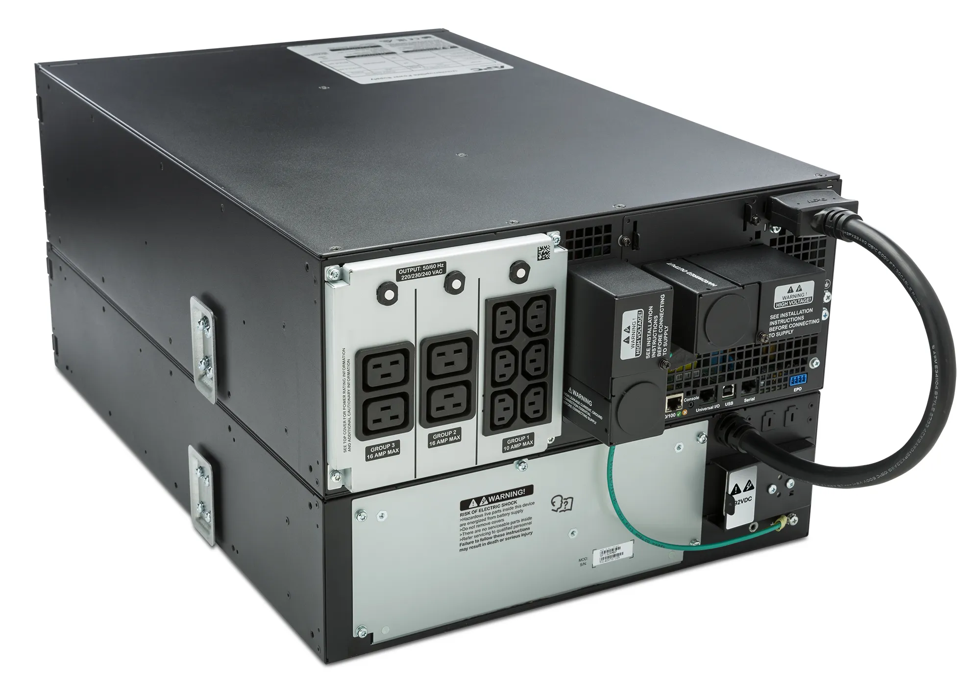 APC Smart-UPS On-Line 6000 VA / 6000 W 2,5 min (50% 8 min) Double Conversion Online 4U 19&quot; Rackoumt UPS 230V. Tulo kiinteasennus 230V (1PH+N+G). L&auml;ht&ouml;: 4x IEC 3