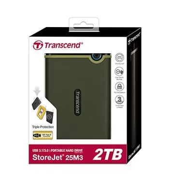 Transcend StoreJet 25M3 2TB - external, olive green