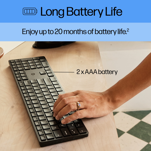 HP 450 Wireless Keyboard, Black - Nordic (Consumer)