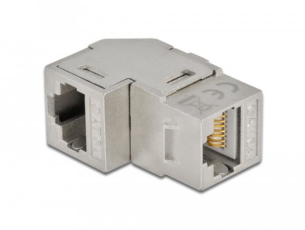 Delock Keystone Module RJ45 jack to RJ45 jack Cat.6A 90&deg; angled