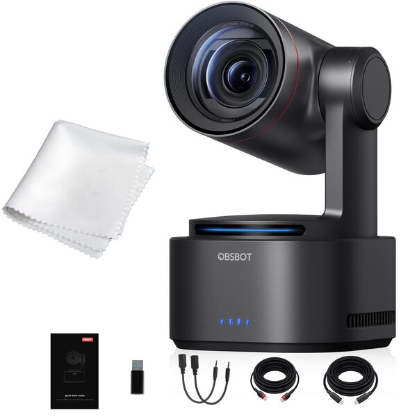 OBSBOT Tail 2 Multicam Combo 4K UHD, AI-seuranta, HDR -ptz-konferenssikamera, musta