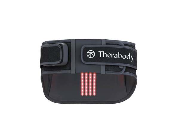 Therabody ThermBack LED -alalasel&auml;n l&auml;mp&ouml;- ja v&auml;rin&auml;vy&ouml;, musta