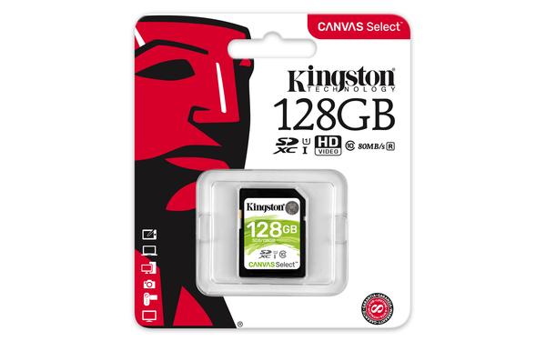 Kingston 128GB Canvas Select, Class 10 - SDXC