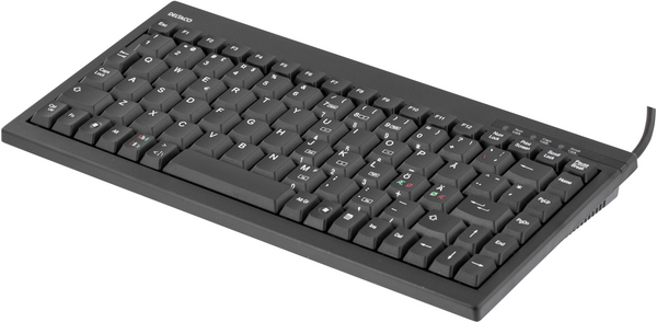 DELTACO tungt minitangentbord med nordisk layout, USB/PS/2, svart