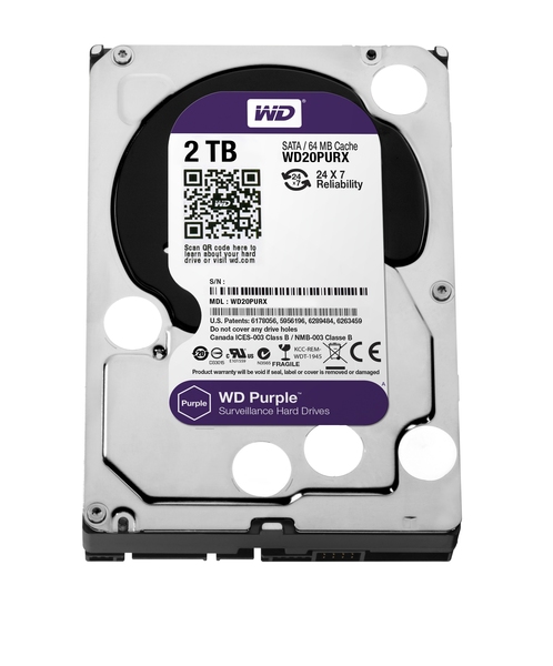 WD Purple / 3.5 IntelliPower / 2TB /64MB Cache Bulk - HDD- levy