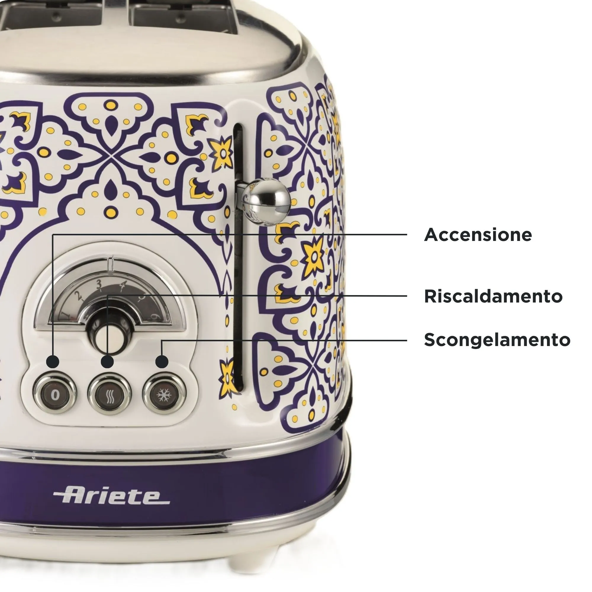 Ariete Capri toaster, 2 slices, Multicolor