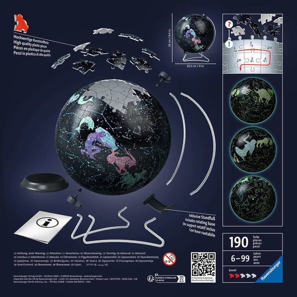 Ravensburger 3D Puzzle Glow In The Dark Star Globe