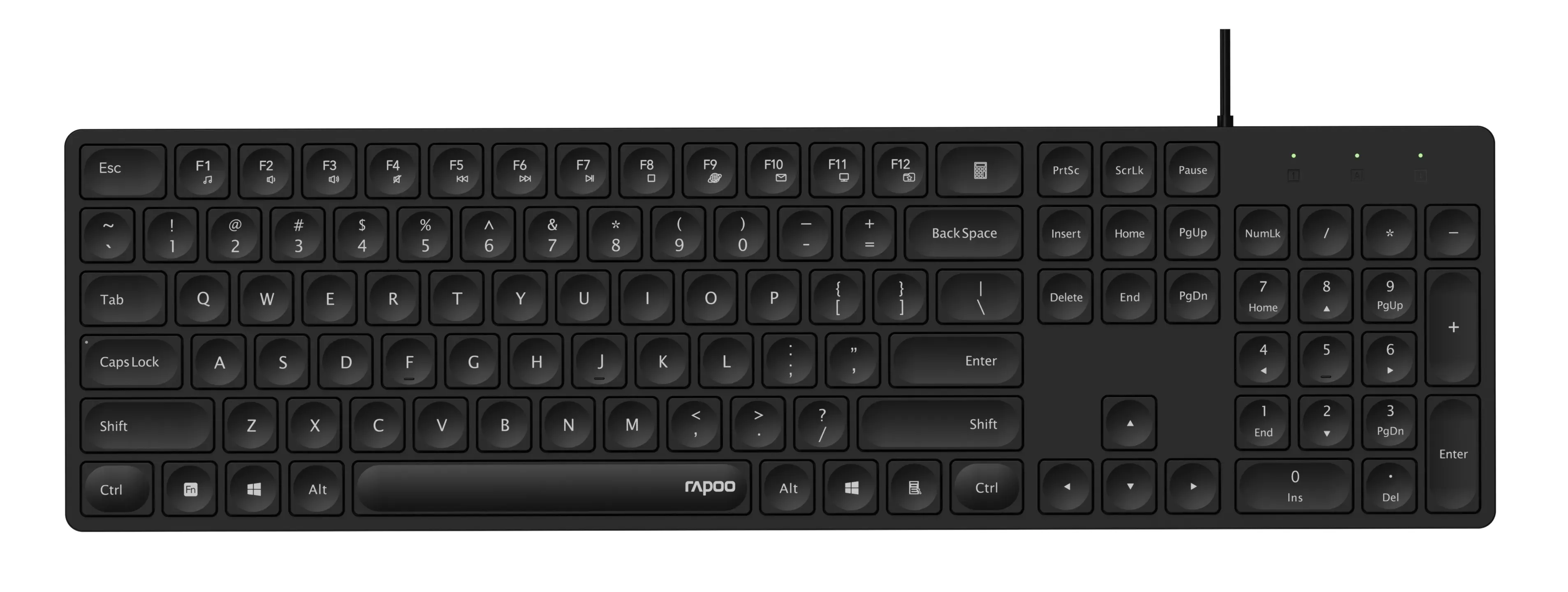 Rapoo NK8020 Keyboard, Scissor, Black