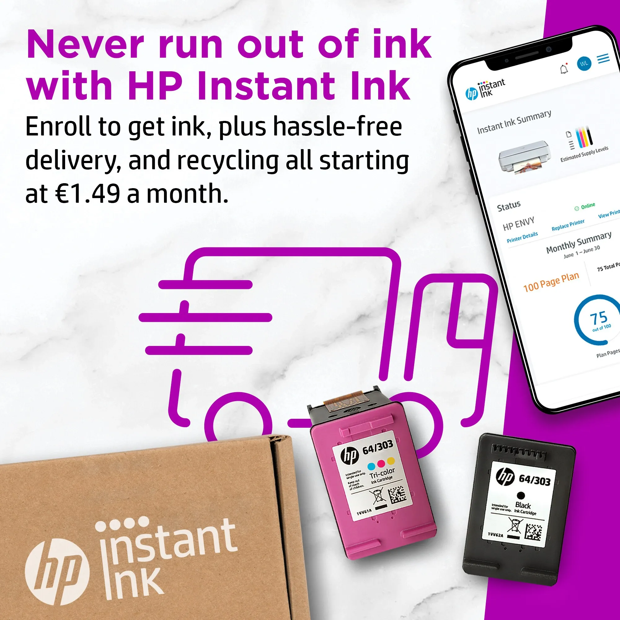 HP ENVY 6030e AiO Printer A4 color 7ppm Print Scan Copy
