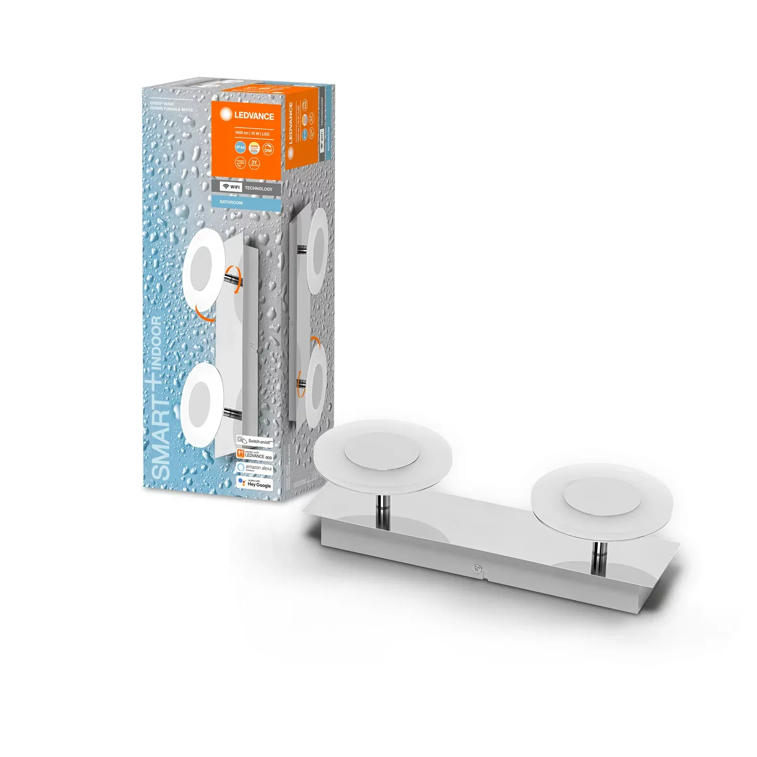 Ledvance SMART+ Wall Orbis Wave 15W TW Chrome IP44 WiFi - C