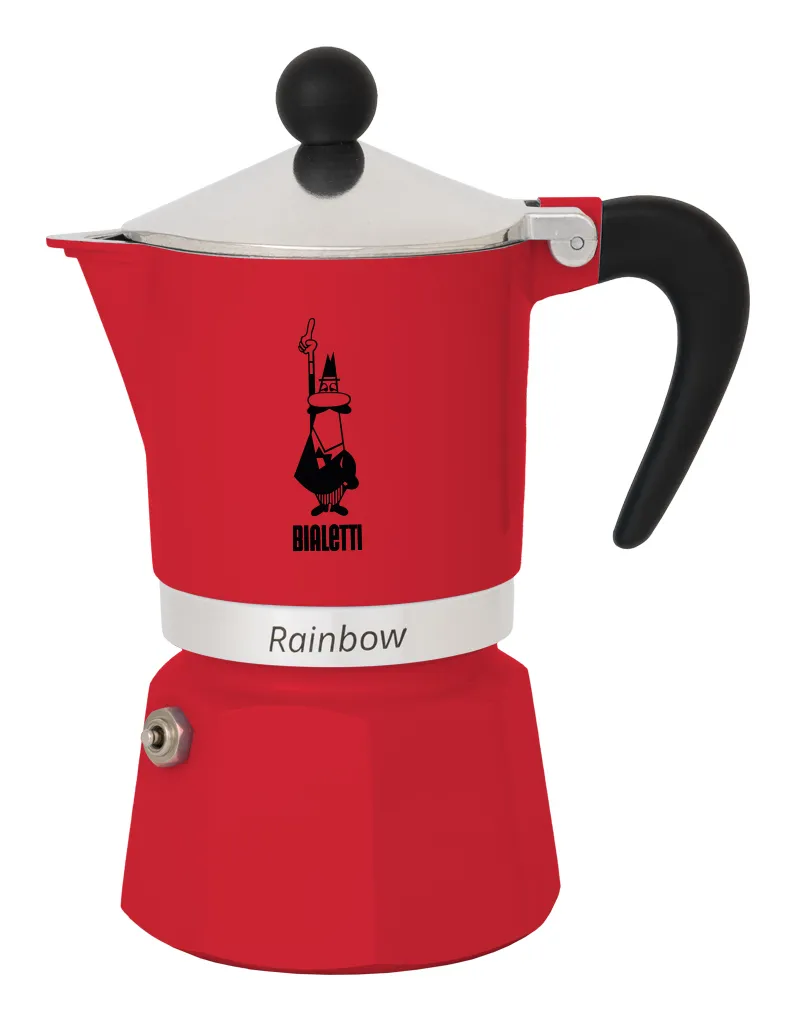 Bialetti Rainbow - espressomaskin, röd, 1 kopp