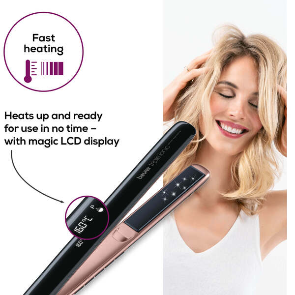 Beurer HS 80 Triple Ionic platt&aring;ng, svart