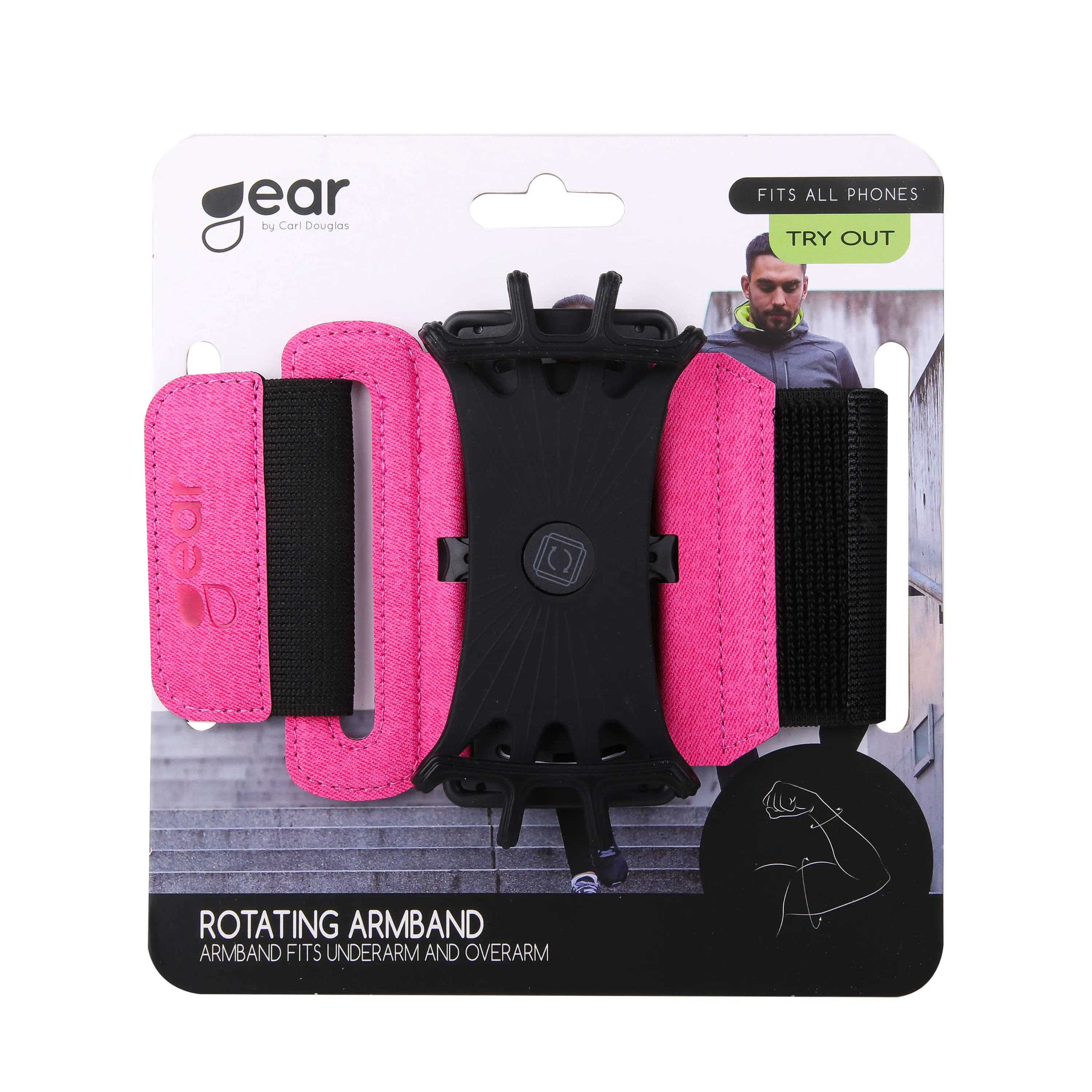 GEAR Sport Käsivarsikotelo Premium Universal Yläkäsi ja Alakäsi Käännettävissä Pinkki