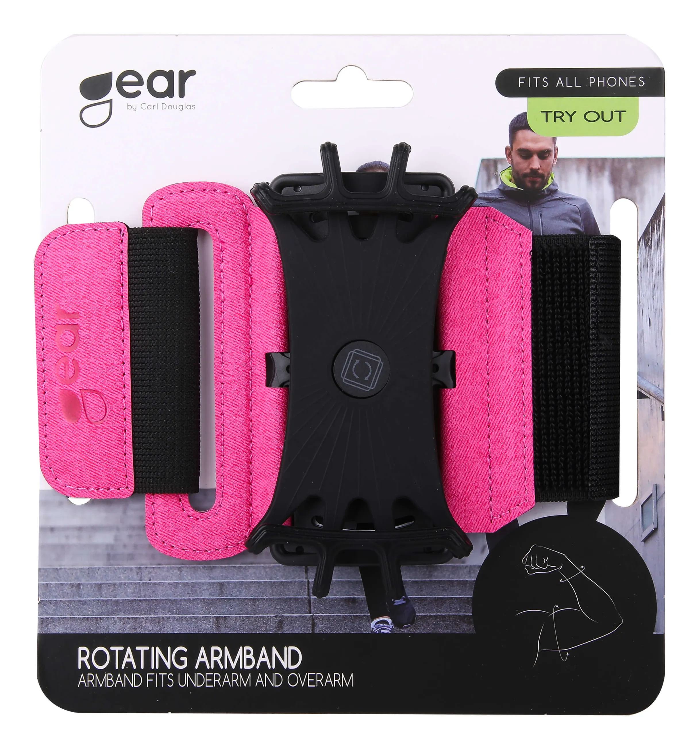 GEAR Sport K&auml;sivarsikotelo Premium Universal Yl&auml;k&auml;si ja Alak&auml;si K&auml;&auml;nnett&auml;viss&auml; Pinkki