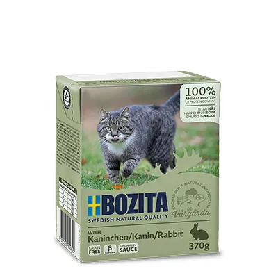 Bozita Chunks in Sauce with Rabbit, V&aring;tfoder f&ouml;r katt, Adult, 370 g