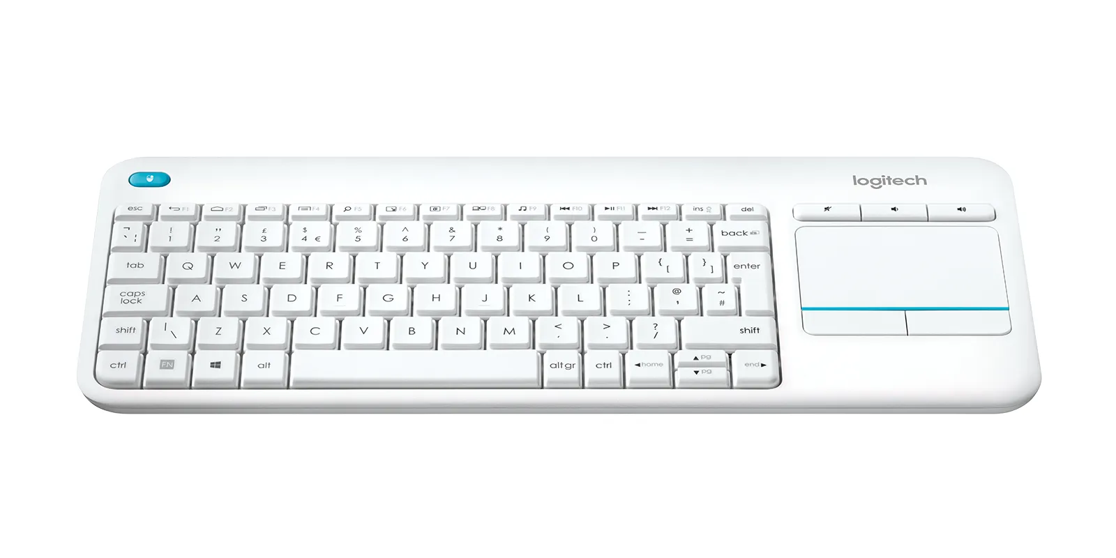 Logitech K400 Plus Wireless Keyboard, White