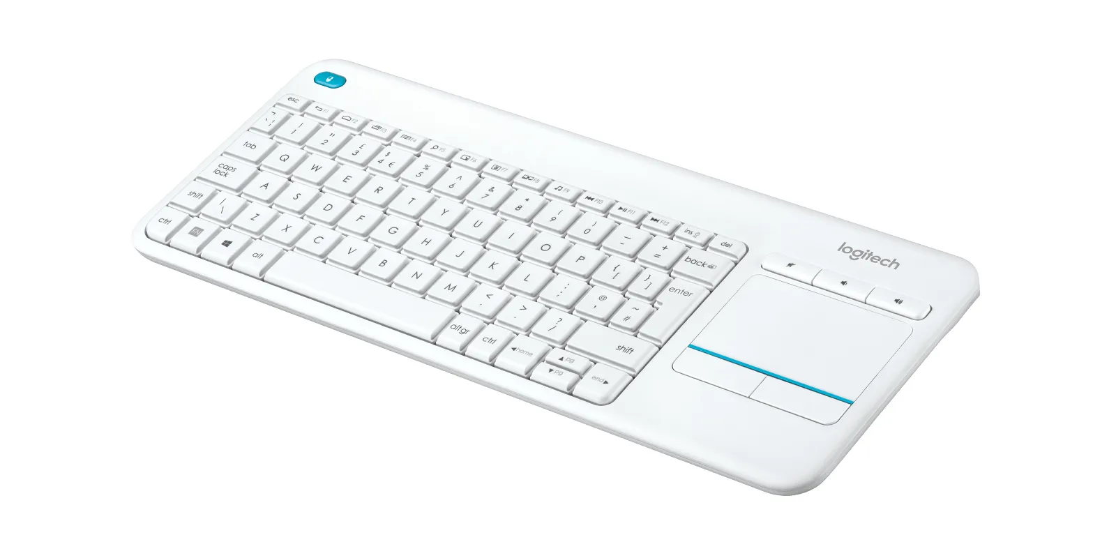 Logitech K400 Plus Wireless Keyboard, White