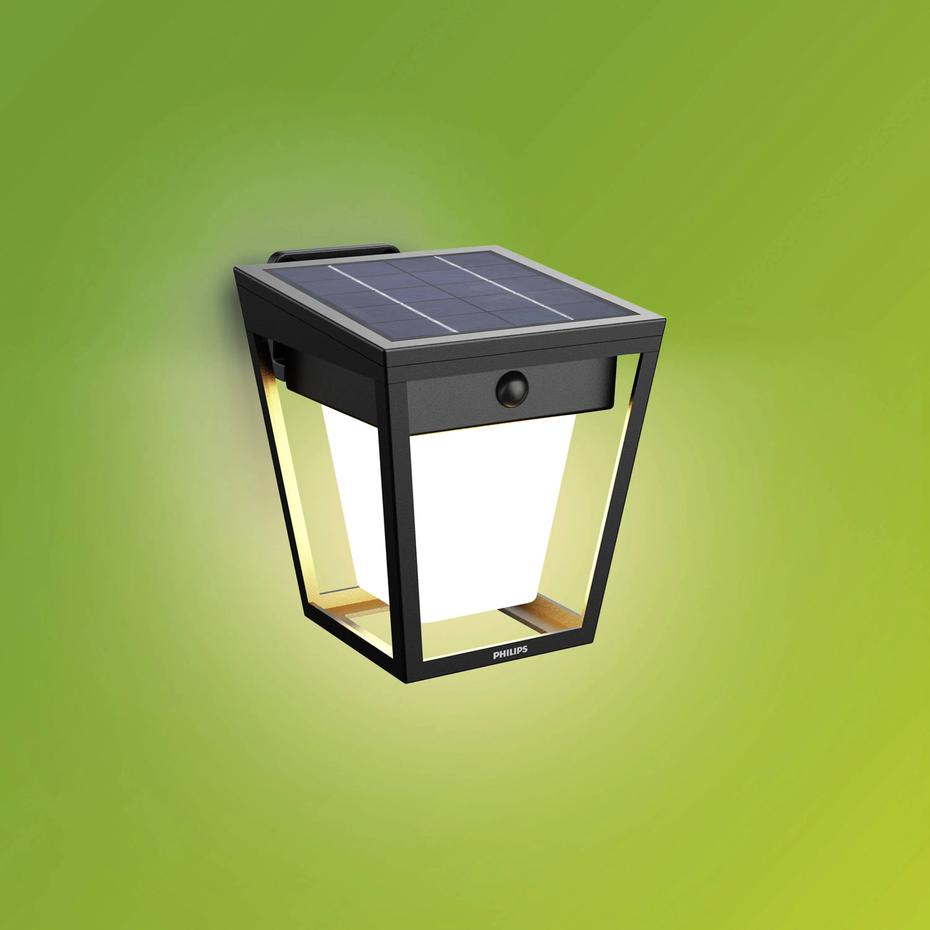Philips Nissa Solar LED Wall Lamp with Motion Sensor 250 lm 3000K Black (Integrated LED)