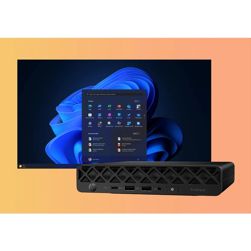 HP ProDesk 4 Mini G1i. Intel Core Ultra 5 225T, 16GB RAM, 512GB SSD, Windows 11 Pro - desktop computer