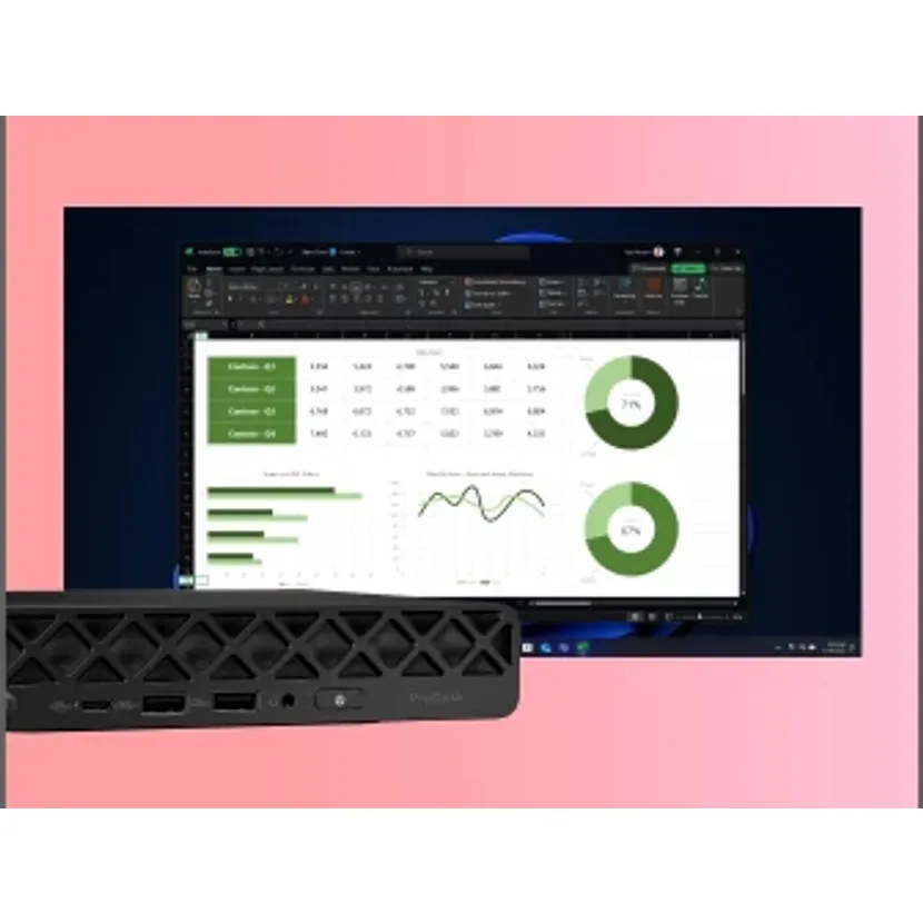 HP ProDesk 4 Mini G1i. Intel Core Ultra 5 225T, 16 Gt RAM, 512 Gt SSD, Windows 11 Pro -tietokone