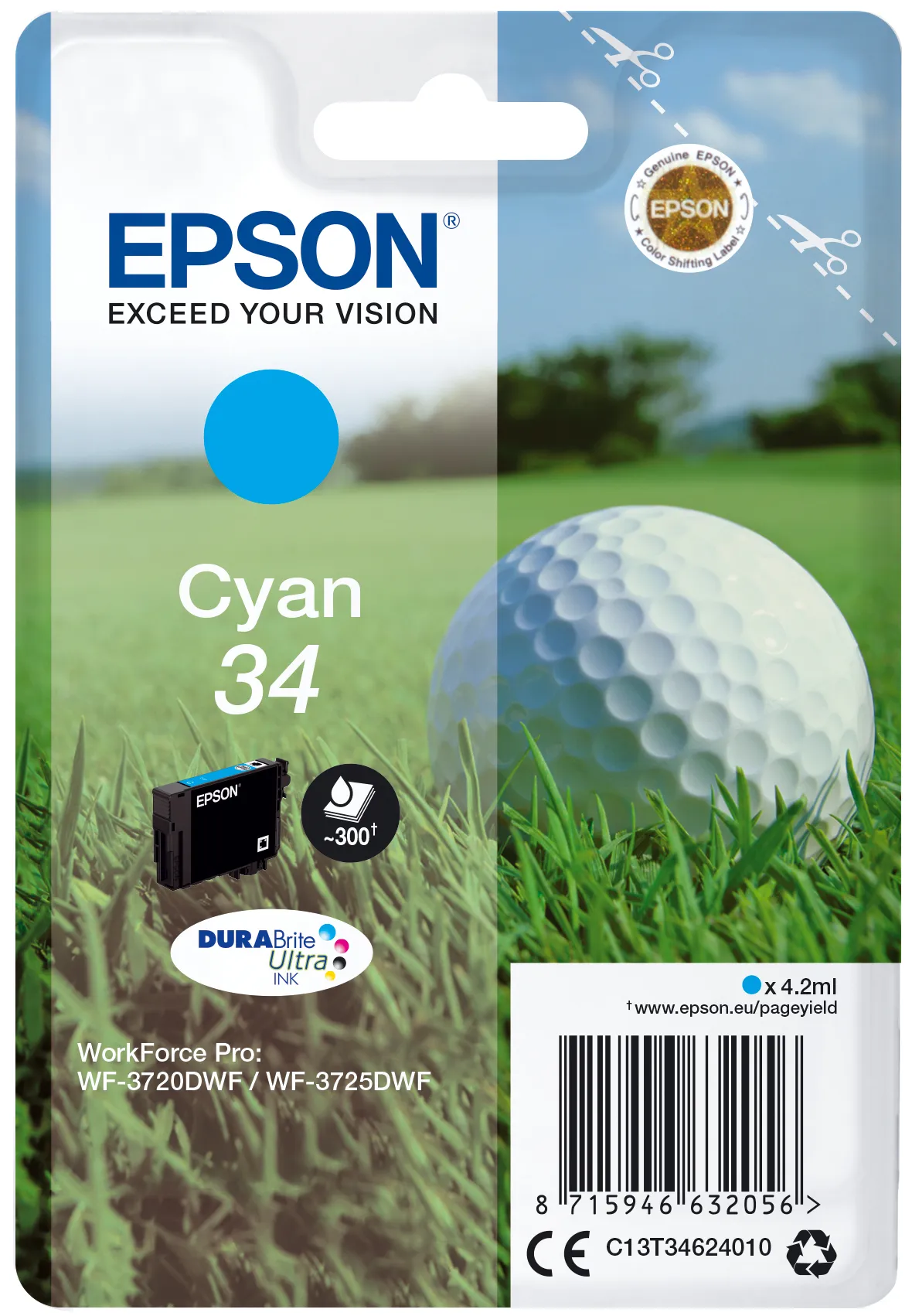 Epson T3462 Ink cartridge, 4.2 ml, Cyan