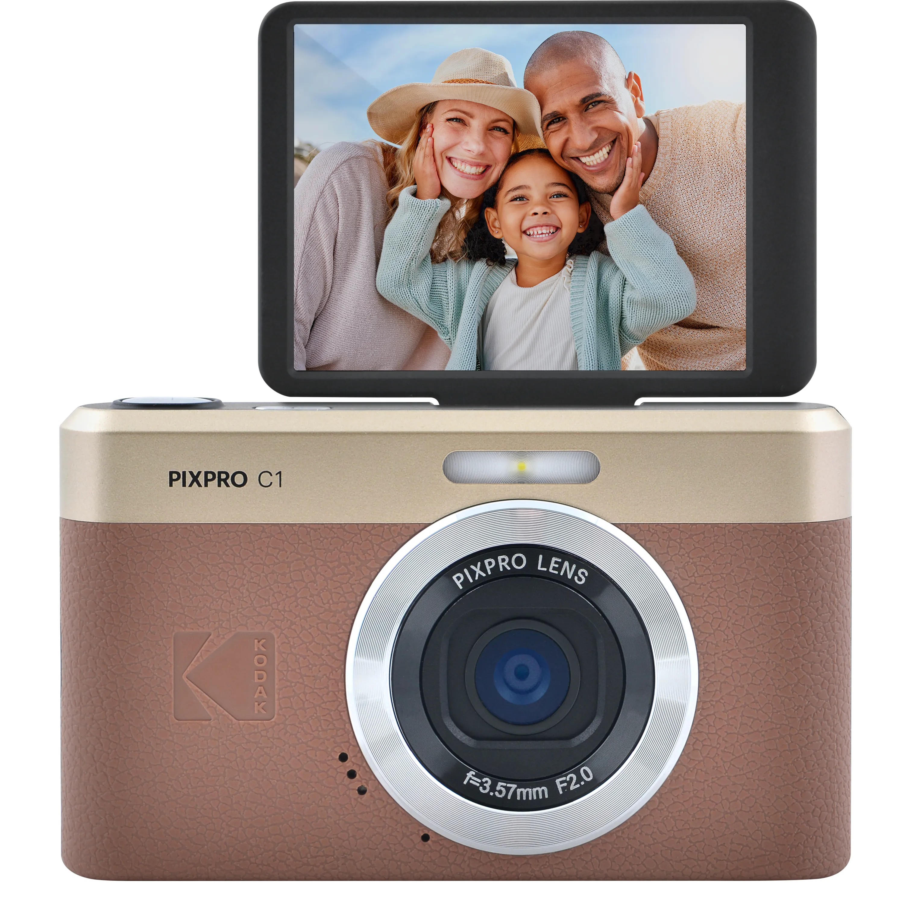 KODAK Digital Camera Pixpro C1 CMOS 5x 16MP Brown - Bundle