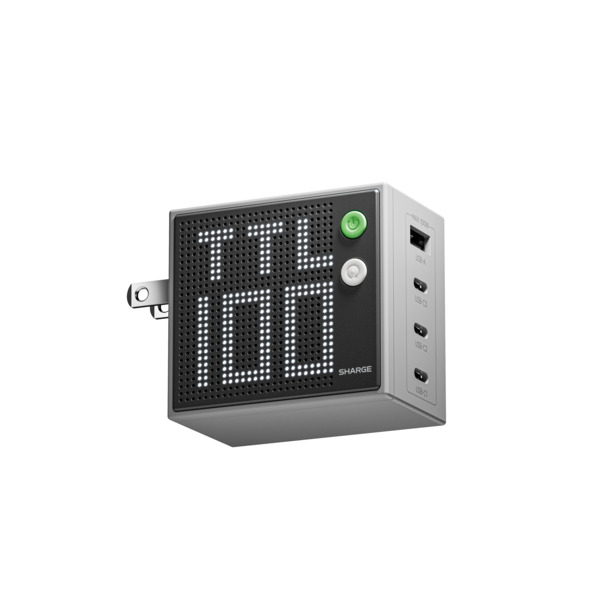 SHARGE Pixel 100W GaN - Seinälaturi, Harmaa