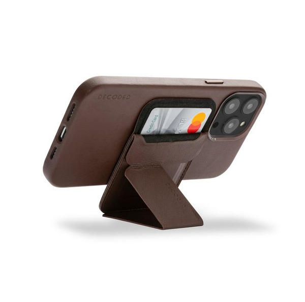 Decoded MagSafe Card Sleeve with stand Brown