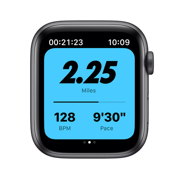 Apple Watch Nike Series 6 GPS + Cellular, 44mm Space Grey Aluminium Case with Anthracite/Black Nike Sport Band - Regular