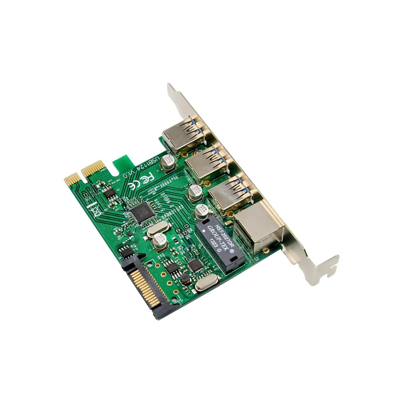 MicroConnect MC-PCIEX1-VL805+AX88179 - PCI Express x1 USB 3.0 &amp; Gigabit Ethernet -laajennuskortti