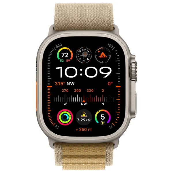 APPLE Watch Ultra 2 GPS + Cellular 49mm Natural Titanium Case with Tan Alpine Loop - Large