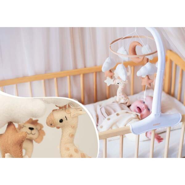 Neno Leo Cot Carousel - Soft Colors