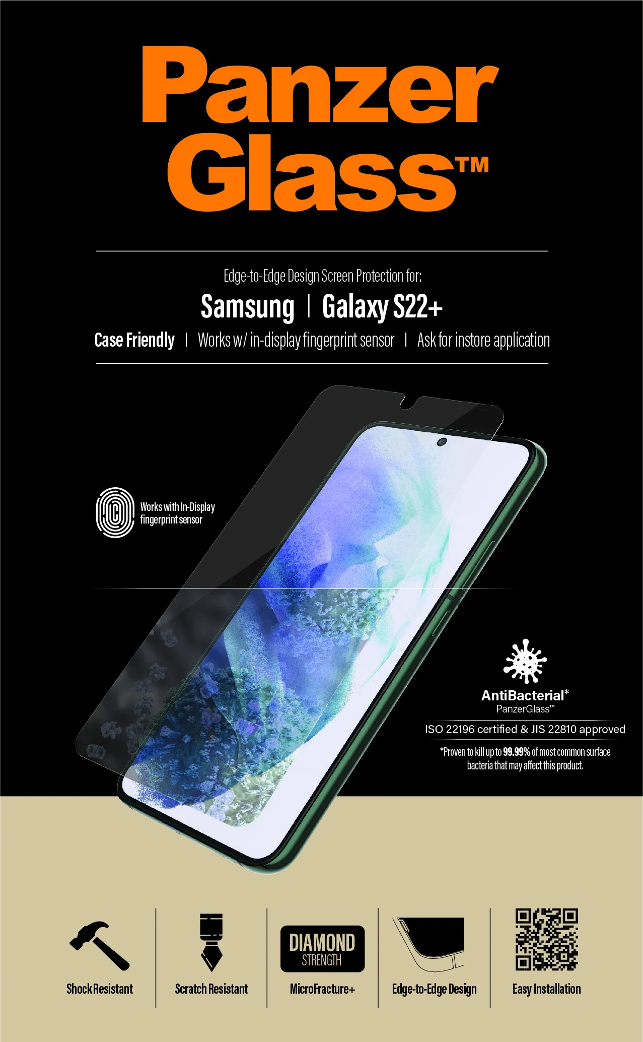 PanzerGlass Case Friendly, Galaxy S22 Plus - Screen Glass