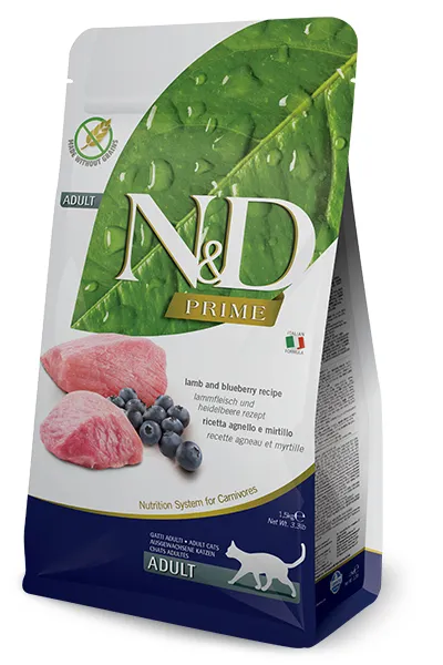 Farmina N&D Prime Lamb & Blueberry, Dry food for cats, Adult, Grain Free, 5kg