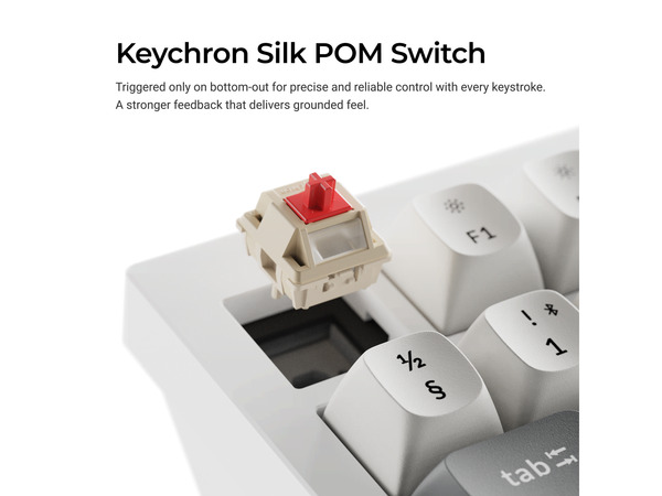 Keychron Q6 Ultra 8K -langaton mekaaninen pelin&auml;pp&auml;imist&ouml;, Silk POM Brown, valkoinen